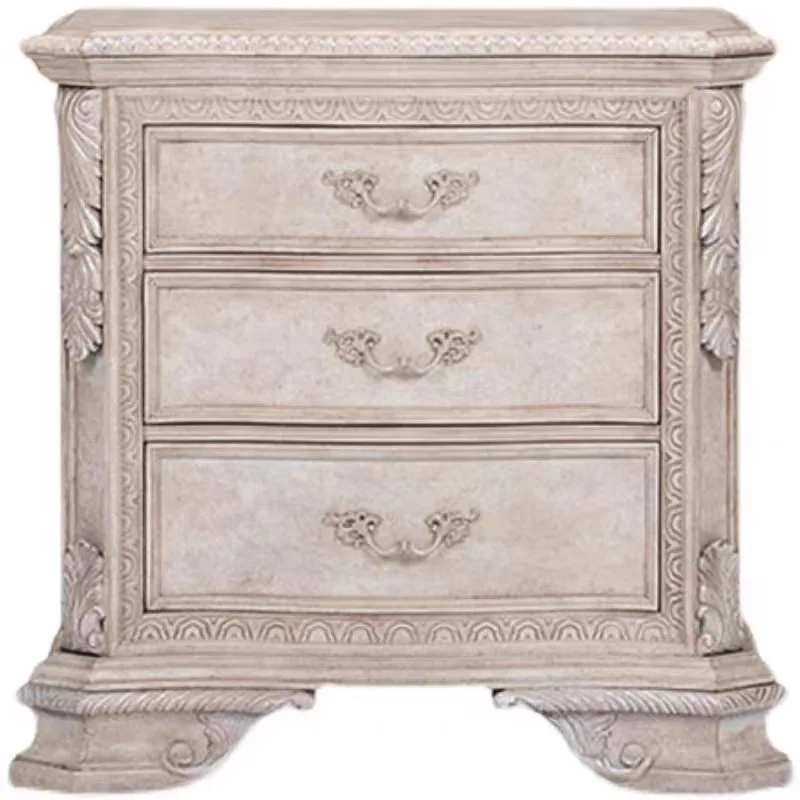 

Solid wood bedside table retro locker bedside storage cabinet furniture