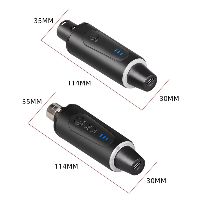 Transmisor automático de 2,4 GHz con receptor para micrófono dinámico condensador, sistema de micrófono inalámbrico, configuración de adaptador convertidor de micrófono XLR