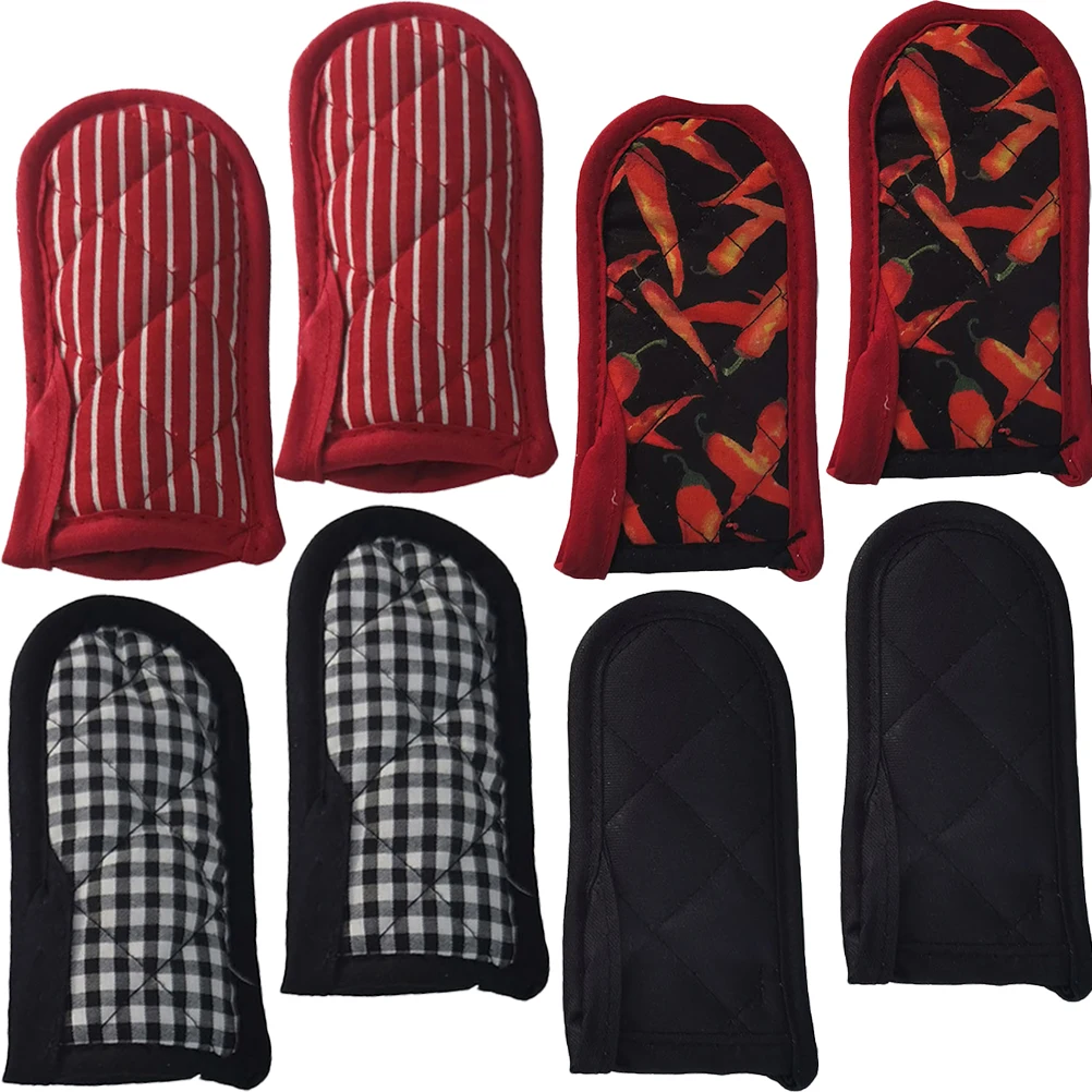 

8pcs Heat Resistant Pot H Covers Cotton Insulation Sleeve Cast Iron Skillet Non Slip Red White Black Pepper