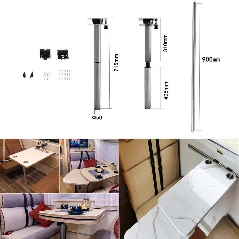 RV Accessories Table Leg RV Sliding Wall Table Surpport Double Layer Extended Table Leg Aluminum Alloy for Yacht Campervan