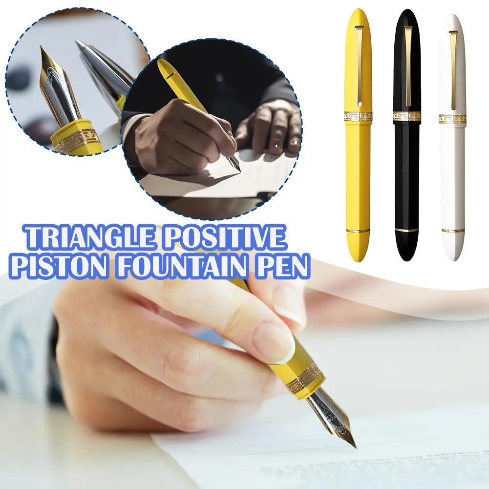 Creative Triangular Piston Resin Fountain Pen Nib Ink Writing Gift Pen School Office Business Stationery Supplies For Students