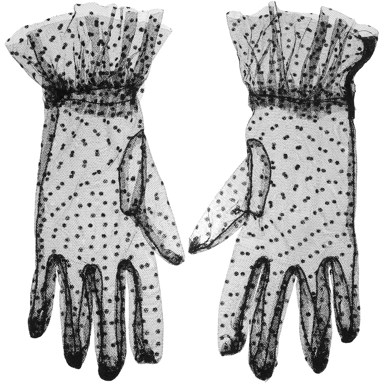 

1Pair Women Short Lace Gloves Lightweight Breathable Wedding Prom Tea Party Cocktail Dinner Cosplay Photo Vintage Opera