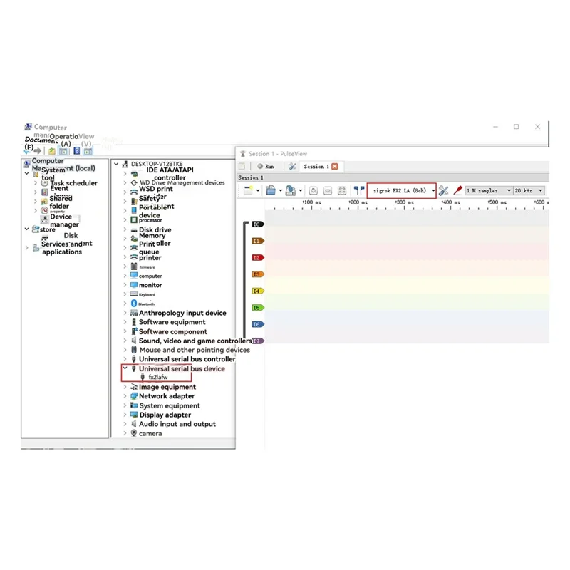 Sensitive Nanodla Logic Analyzer TYPE-C SCM ARM FPGA Debugging Protocol Analyzer 24Mhz Samplerate 8CH Open Source