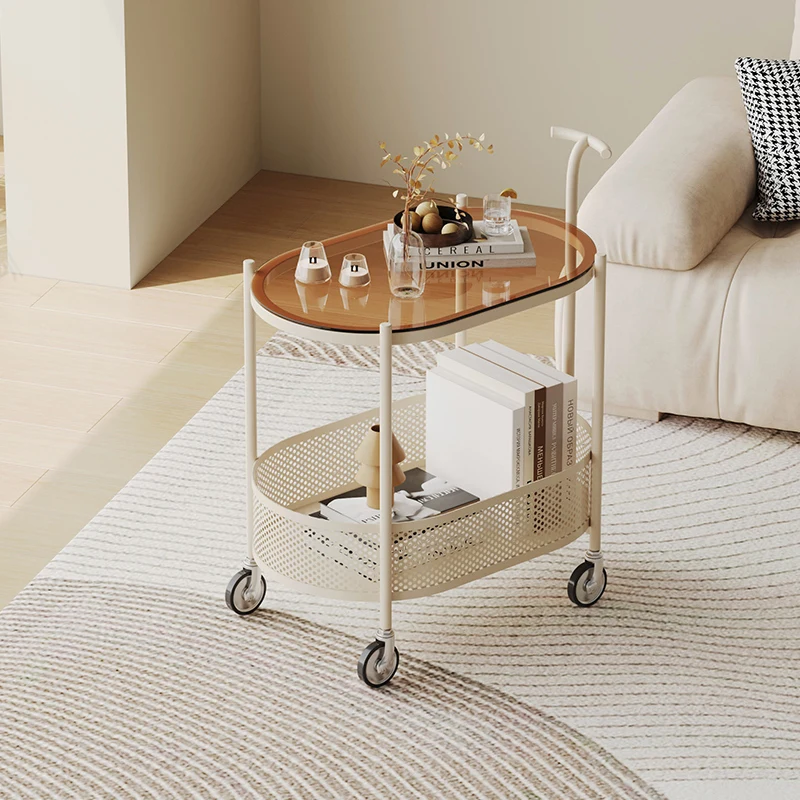 

Movable does not occupy an area of the living room, sofa side, creamy style, simple creative small coffee table