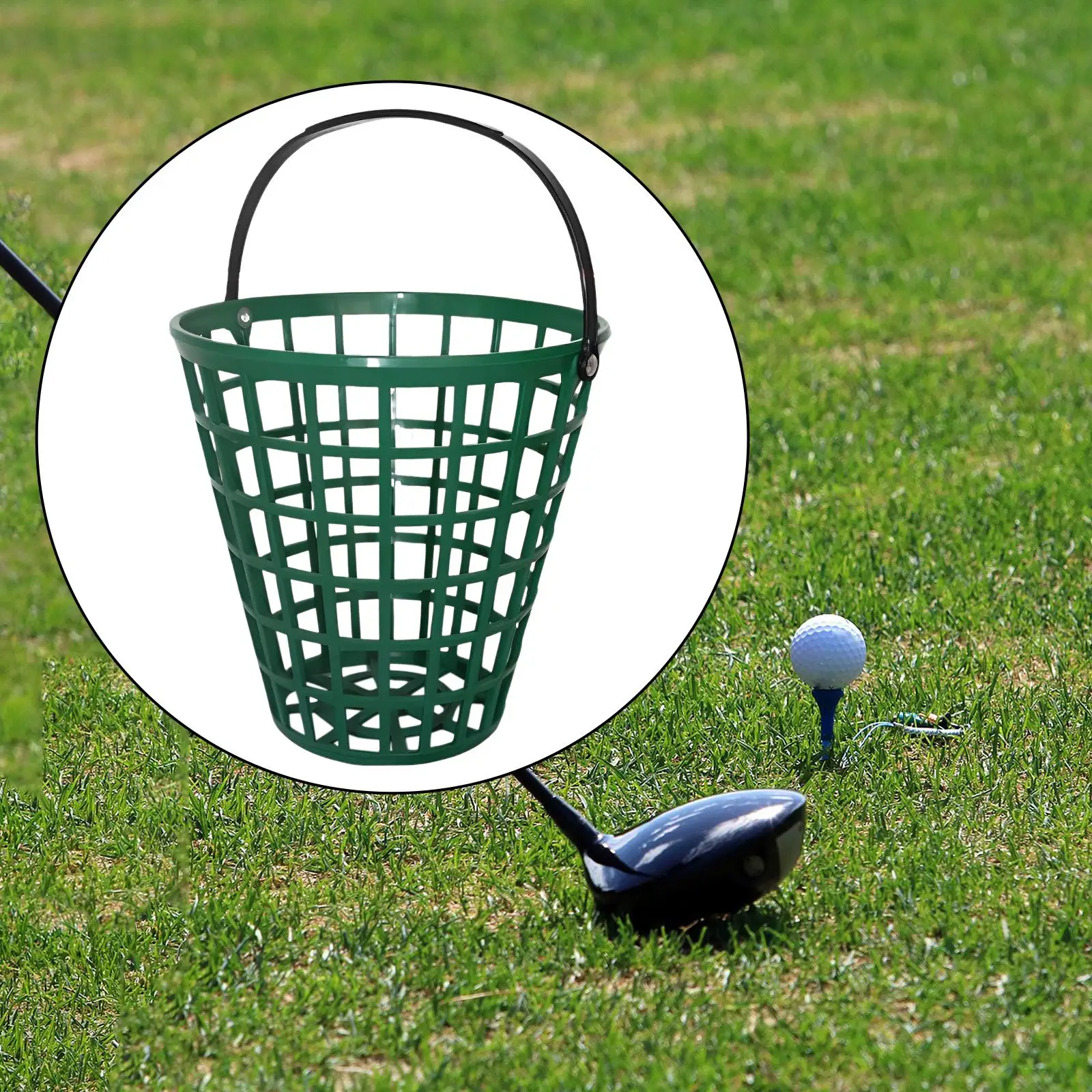 Golf Ball Basket Carrier Training Display Golf Cart Accessories Outdoor Sports Golf Ball Holder with Handle Golf Range Bucket