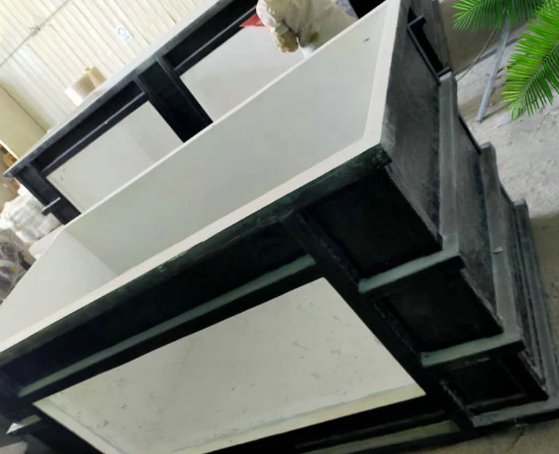 

Custom Aquarium Koi Pond Indoor Fish Farm Frp Fiberglass Fish Farming Tank with Viewing Window and Filtration Room