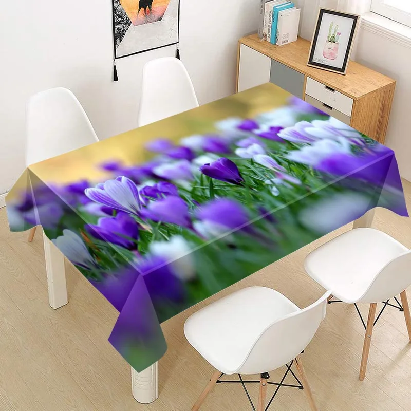 CrocusTablecloth Oxford Fabric Square/Rectangular Dust-proof Table Cover for PartyHome Decor TV Covers Mesa Plegable Waterproof