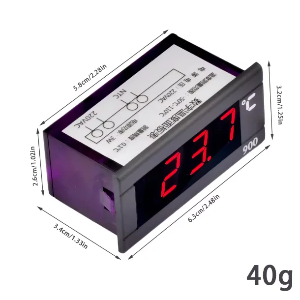 ZFX/TMP-900 LED Temperature Display Embedded Control Meter Refrigerator Freezer Digital Panel Temperature Meter AC220V