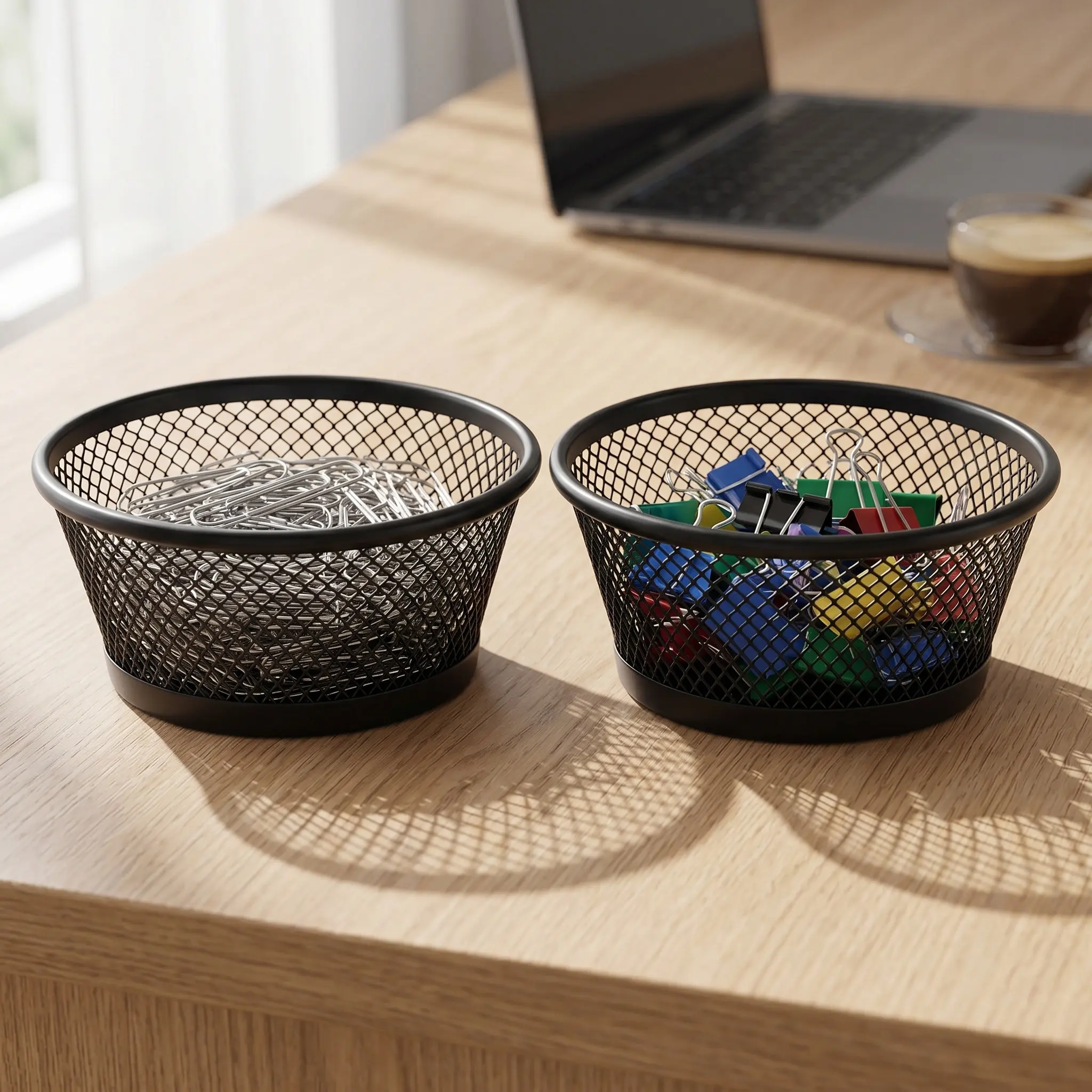 2Pcs High-end Wear-resistant Paperclip Mesh Holder Organizer Desk Pen Holder For Study Room Desk Office Organizer
