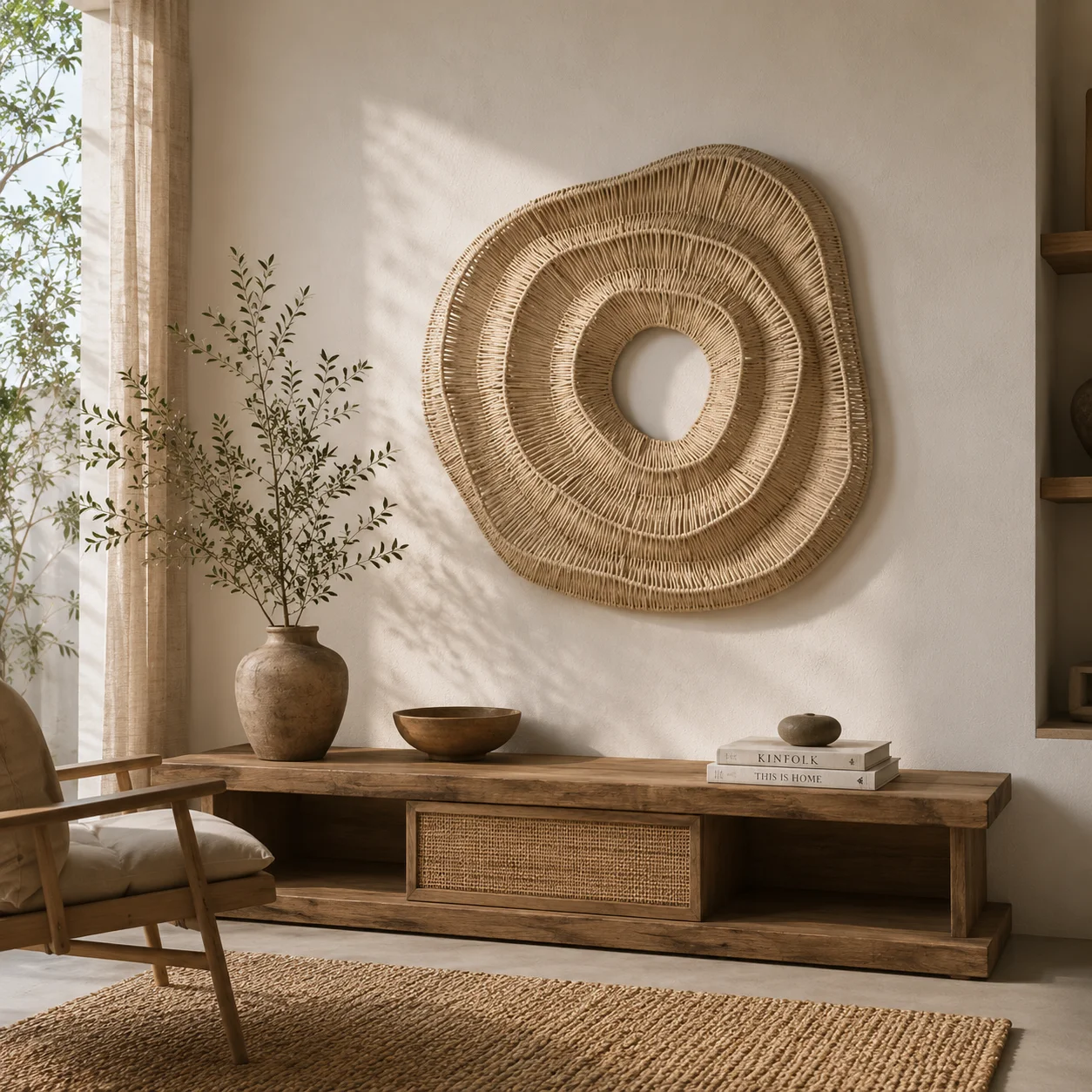 Luxury Minimalist 3D Handmade Rope Textured Wall Decor Modern Wall Mural for Living Room Entryway Model Home Background Wall