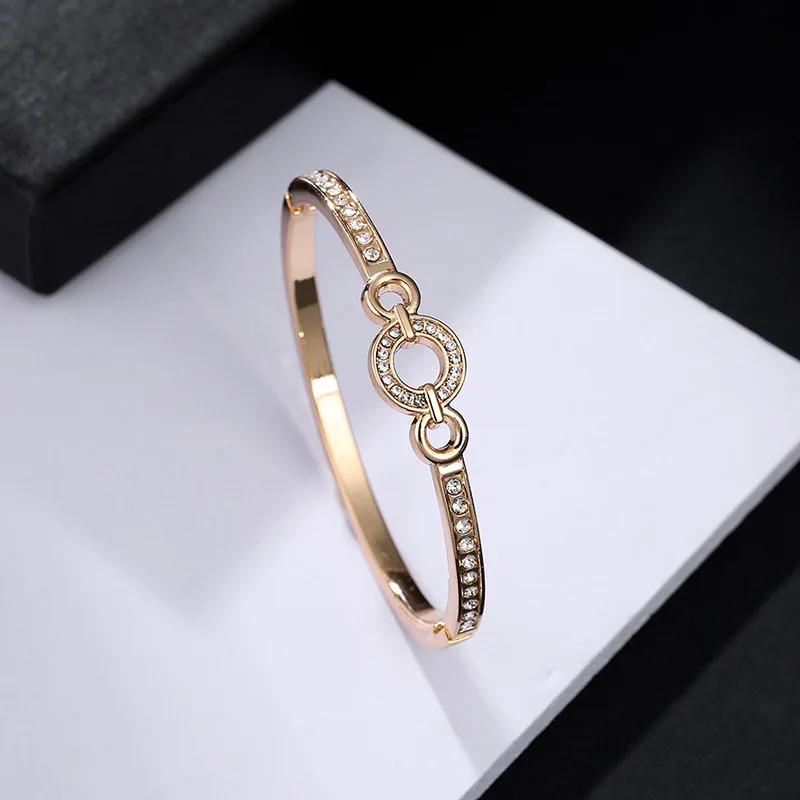 Luxury bracelet Goddess Eye pearl and crystal bracelet stainless steel jewelry gold bangles for women designer bracelet