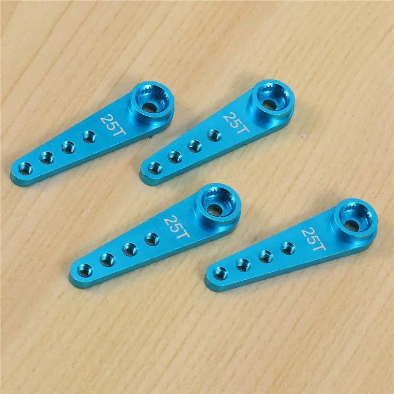 CYGJ-40PCS 37Mm 25T Metal Extension Steering Servo Horn For RC Car Crawler Parts,Blue