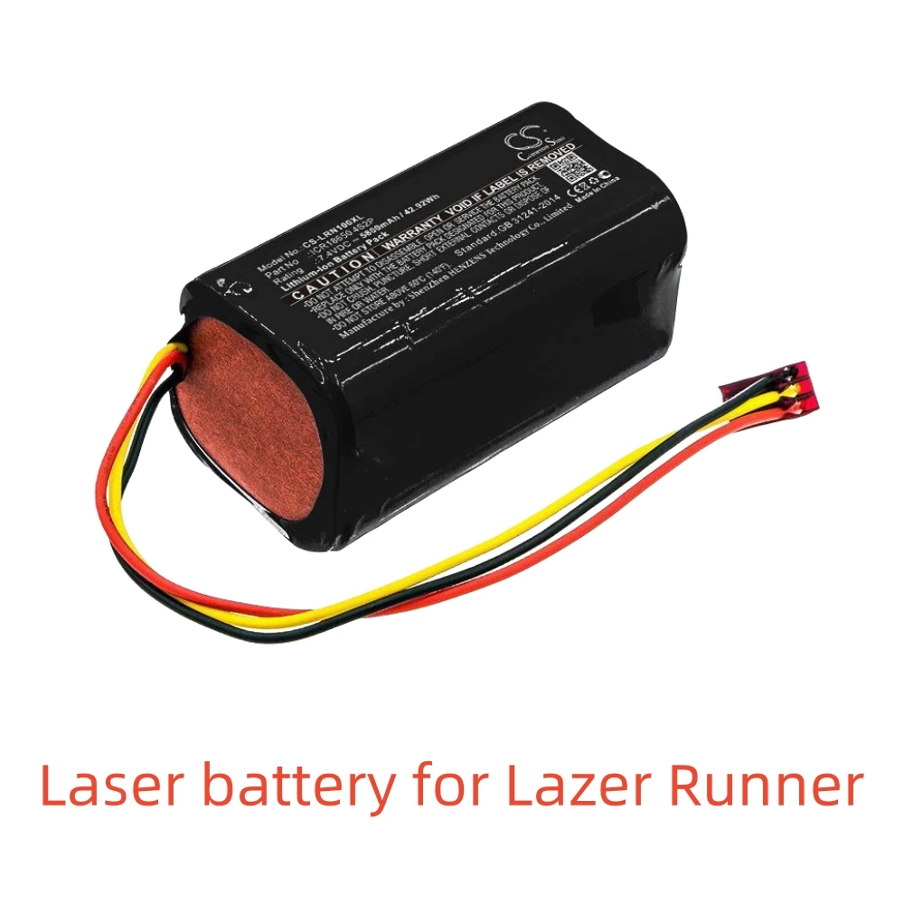 Li-ion Laser battery for Lazer Runner,7.4V,5800mAh,Compatible 6800 mAh 4 Cell Li-Ion Battery Pack,ICR18650 2S2P