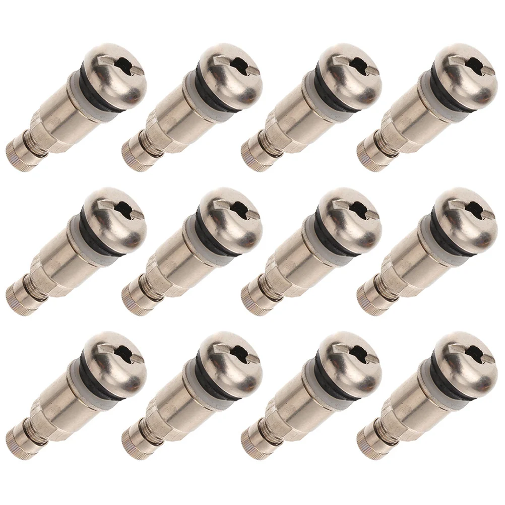 

12 Pcs Tire Valve Tyre Valves Dust Caps Truck Stem Covers Air Automotive Stainless Steel Car Accessories