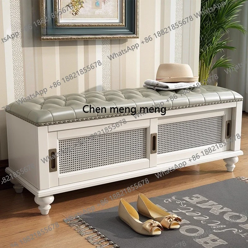 DD  Modern Storage Stool Rectangular Living Room Shoe Bench Wooden Stool Shoe Changing Design Taburete Plegable Home