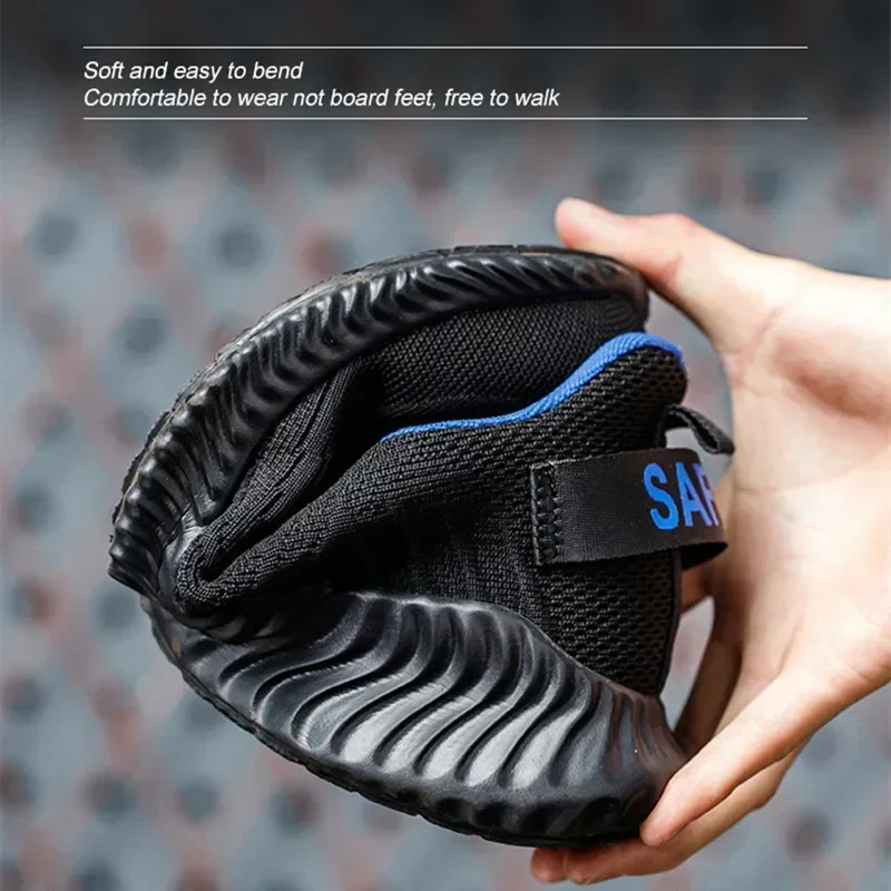 أحذية أمان لموقع البناء خفيفة للغاية للرجال، أحذية رياضية آمنة مضادة للثقب، أحذية أمان للرجال بمقدمة فولاذية، أحذية عمل مضادة للانزلاق