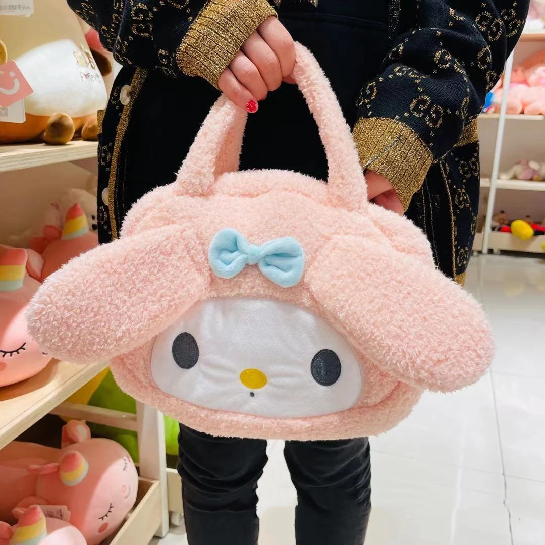 Kawaii Anime Kuromi My Melody Shoulder Bag Handbag Lovely Japanese Style Plush Toy Cute Cosmetic Bag Gifts For Girl Student