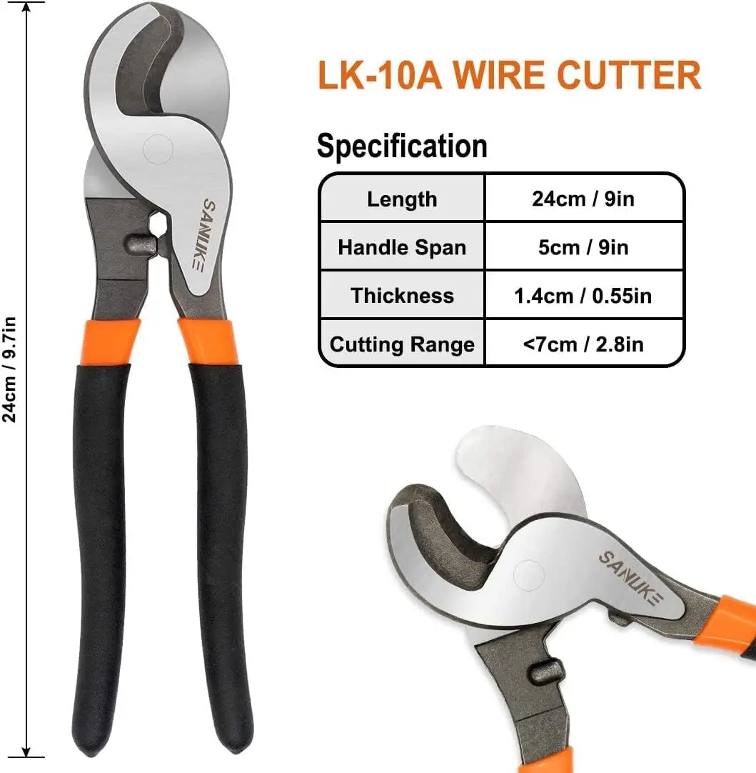 Battery Cable Lug Crimping Tool Kit with Cable Cutter 60pcs Ring Terminals 60pcs Heat Shrink Tubing and A Bag, Wire Crimper