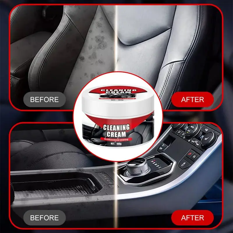 Car Cleaning Cream Car Seat & Interior Cleaning Supplies 100g Car Refurbishment Repair Cream Leather Cleaner & Conditioner For