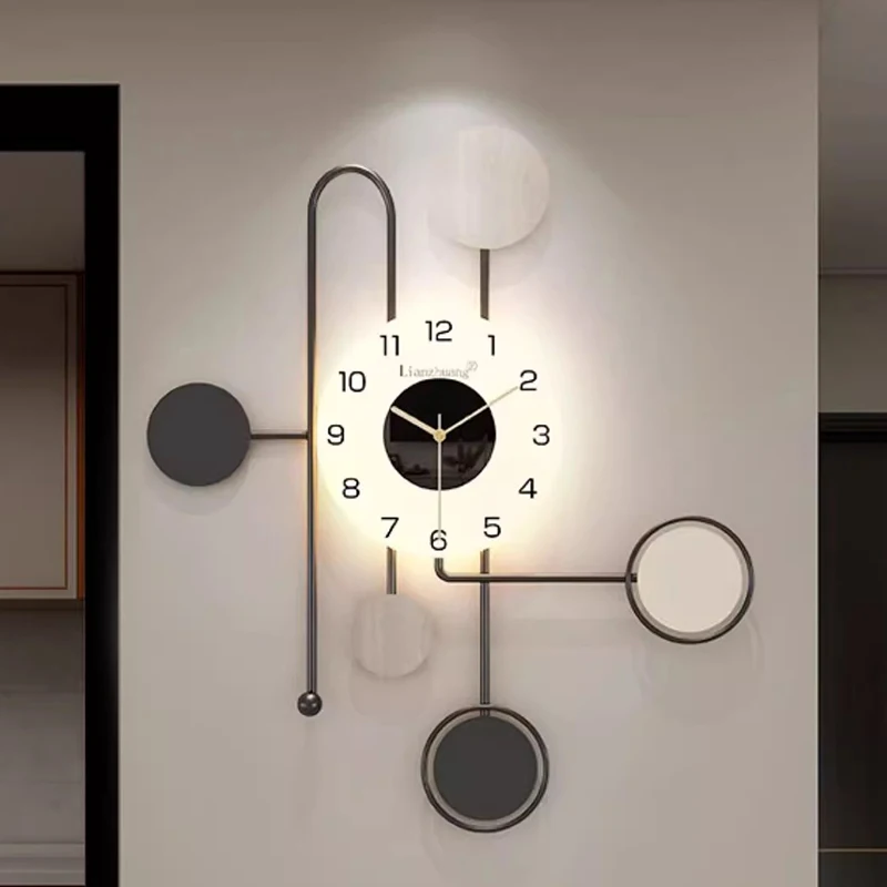 

Living Room Wall Clock Digital Luxury Restaurant Art Mural Led Wall Watch Modern Nordic Aesthetic Horloge Murale Home Decoration