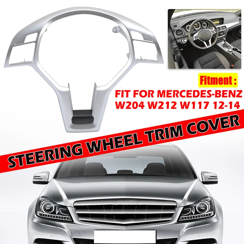 For Mercedes-Benz A C E GLA CLA Class W176 W204 W212 C117 C172 2012-2014 Rhyming Car Steering Wheel Frame Trim Cover AMG Style