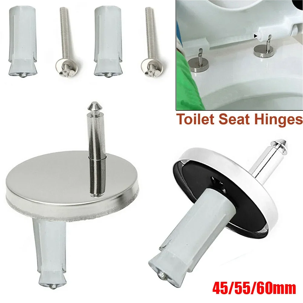 2x Toilet Seat Hinge Standard Black Top Broken Close Fitting Great For Heavy Duty Hinge Home Old Toilet Release