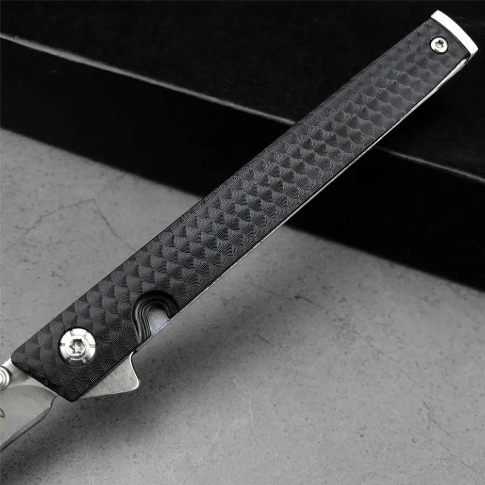 Tactical Lightweight Marked M390 Folding Knife Outdooor Hunting Camping Hiking Defense EDC Tool,3.14/ Blade Black Nylon Handle