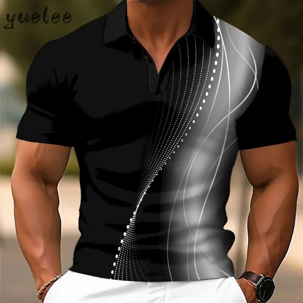 

Simple Print Men's Short Sleeved Fashion Breathable Men's Shirt Polo Casual Sports Men's Clothing Loose Versatile Men Polo Shirt