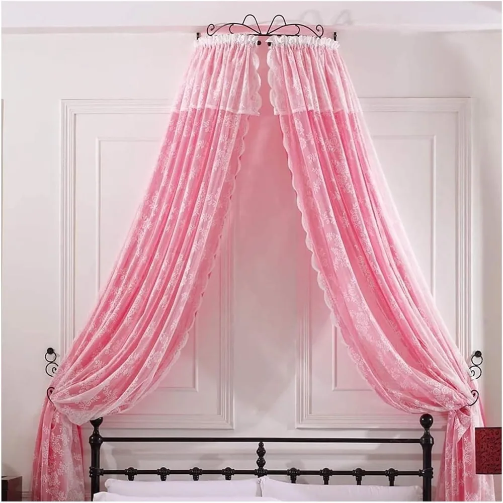 Canopy Bed Frame,Mosquito Net for Bed,Princess Bed Curtains Canopy, Hanging Mosquito Net Canopy Bed Tent, Cute Lace Mosquito Net