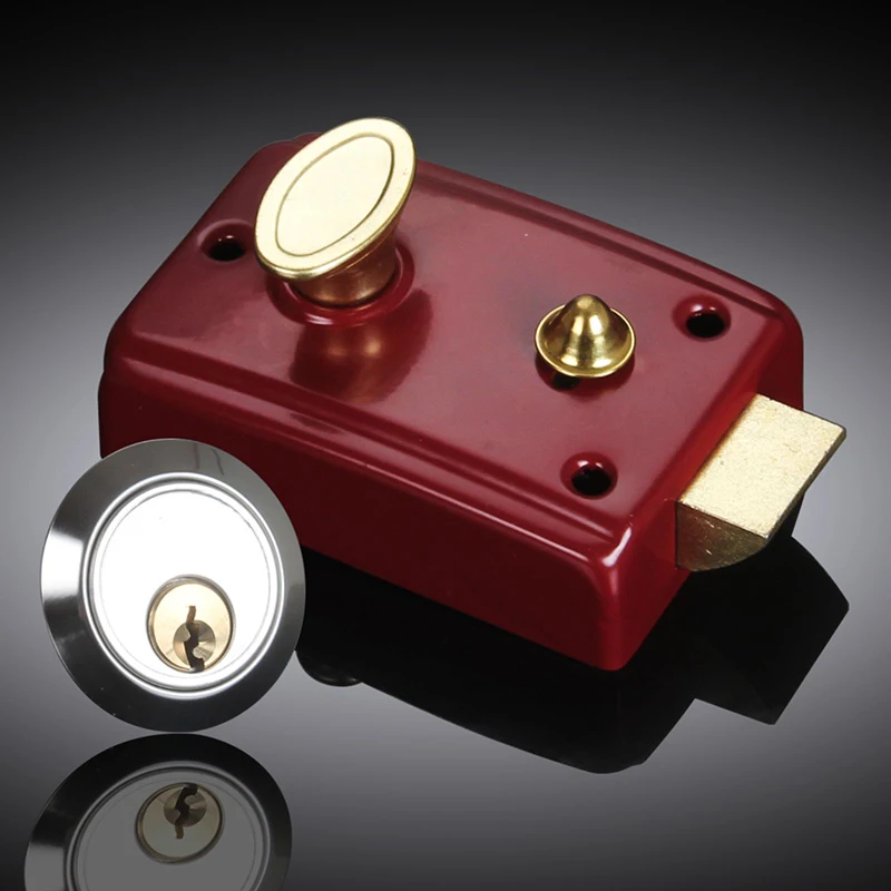 Indoor Exterior Door Look Retro Locks Security Anti-theft Lock Multiple Insurance Wood Door Lock For Hardware Accessory