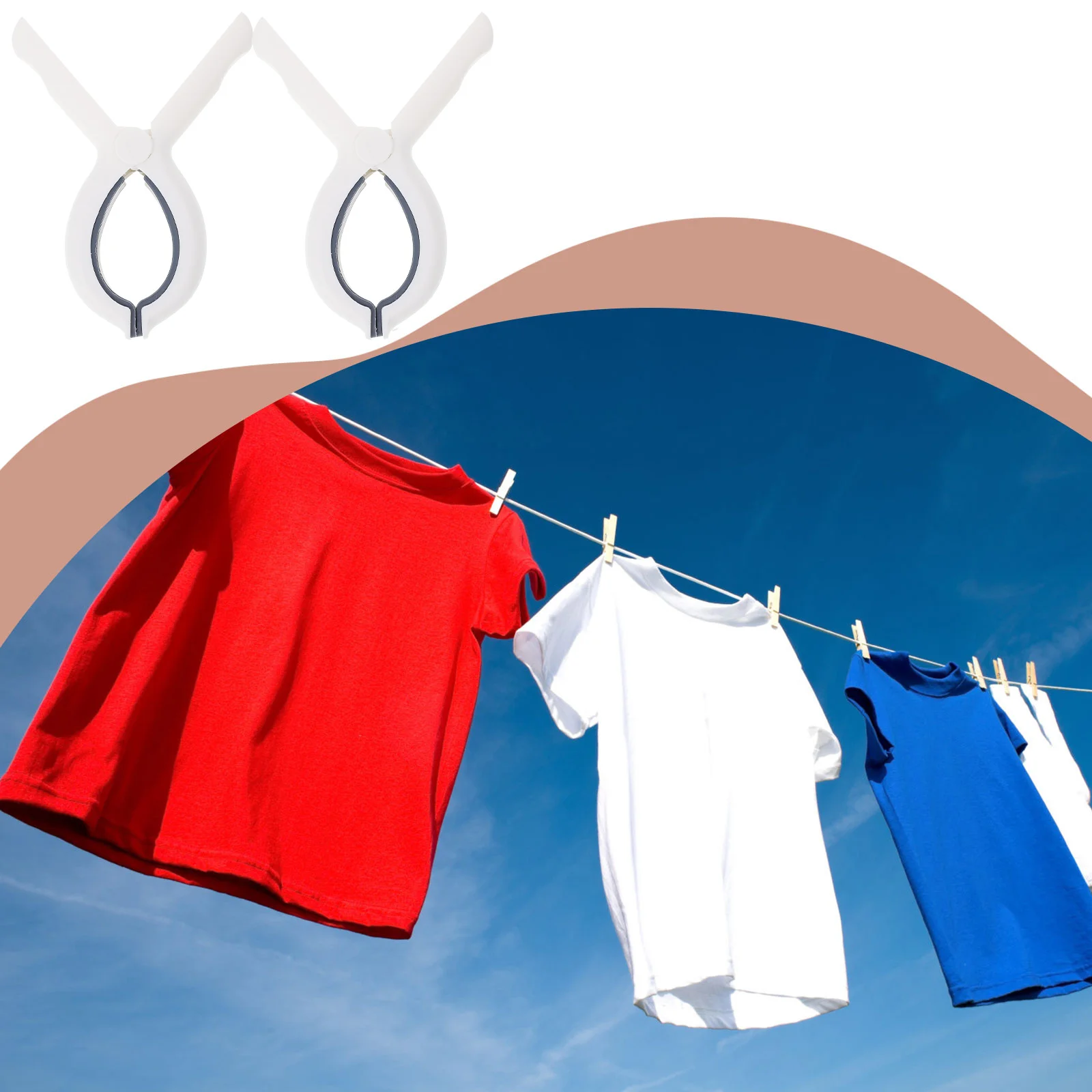 

2Pcs Large Windproof Clothespins Beach Towel Clips Plastic Quilt Drying Clips for Travel and Home Windproof Clothespins