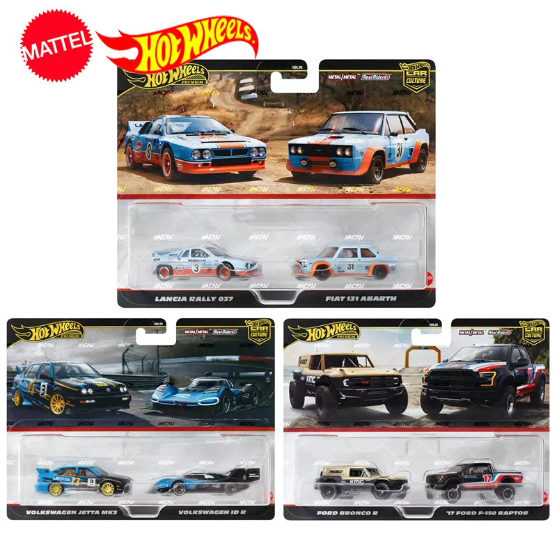 Original Hot Wheels Premium Car Culture Toys for Boys 1/64 Diecast Fiat 131 Abarth Volkswagen ID R Ford F-150 Raptor Lancia Gift