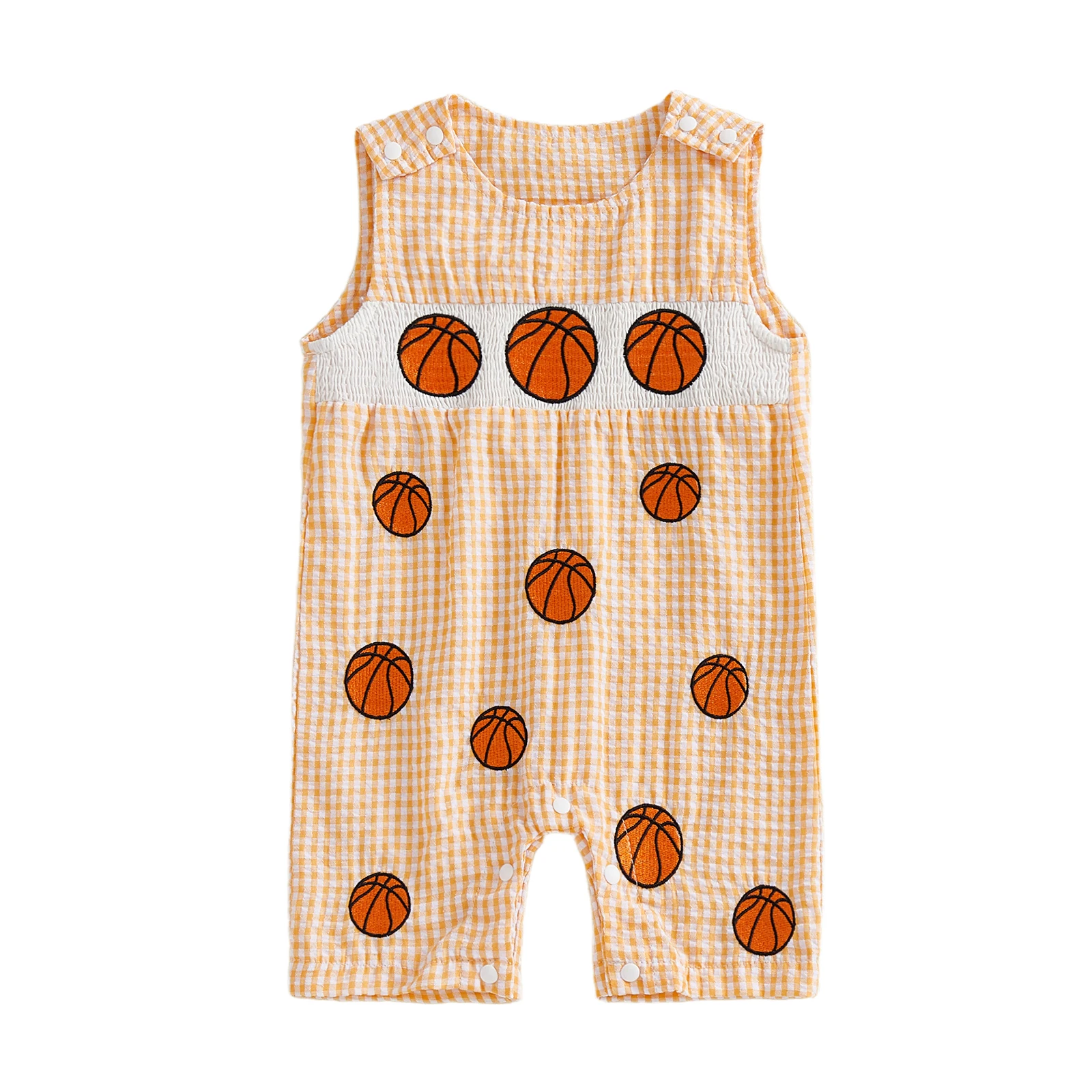 بدلة قفز صيفية للأولاد الرضع بدون أكمام ورقبة دائرية ومطرزة مخططة لكرة القدم للارتداء اليومي #2