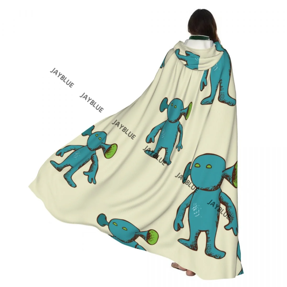 Kapuzenumhang, Unisex-Umhang mit Kapuze, Ohren, Alien, lustiger Charakterumhang, Vampir, Hexenumhang, Cosplay-Kostüm