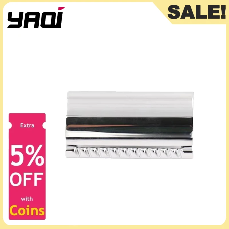 

YAQI High Quality Chrome Color Scalloped Bar Double Edge Mens Safety Razor Head Without Logo Portable Minimalism Razor Head