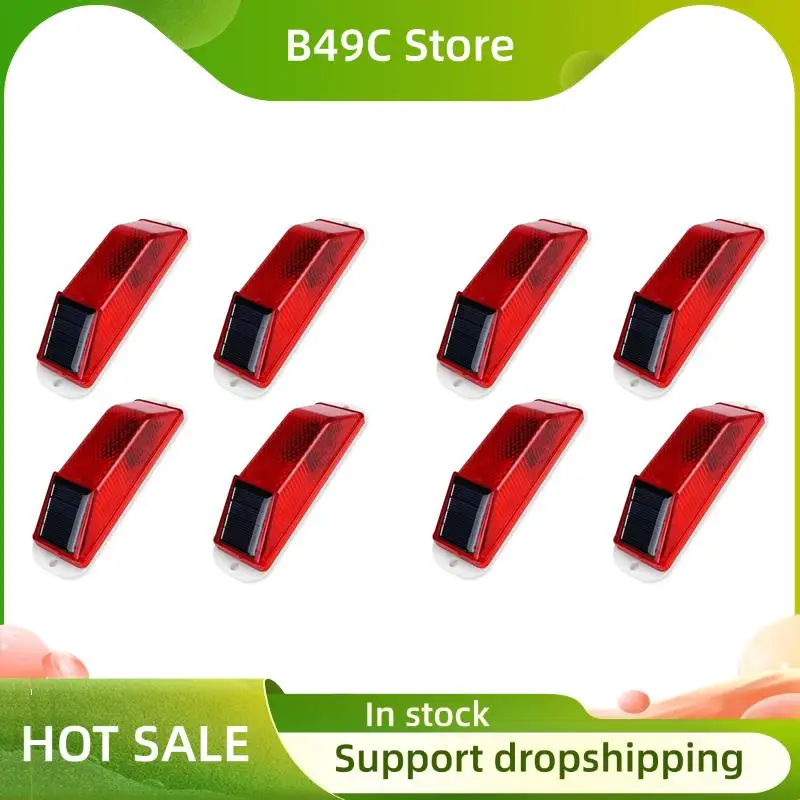 b49c-spie-solari-base-magnetica-per-lampada-stroboscopica-solare-luminosa-faro-led-impermeabile-luce-di-sicurezza-per-esterni-confezione-da-8-rosso