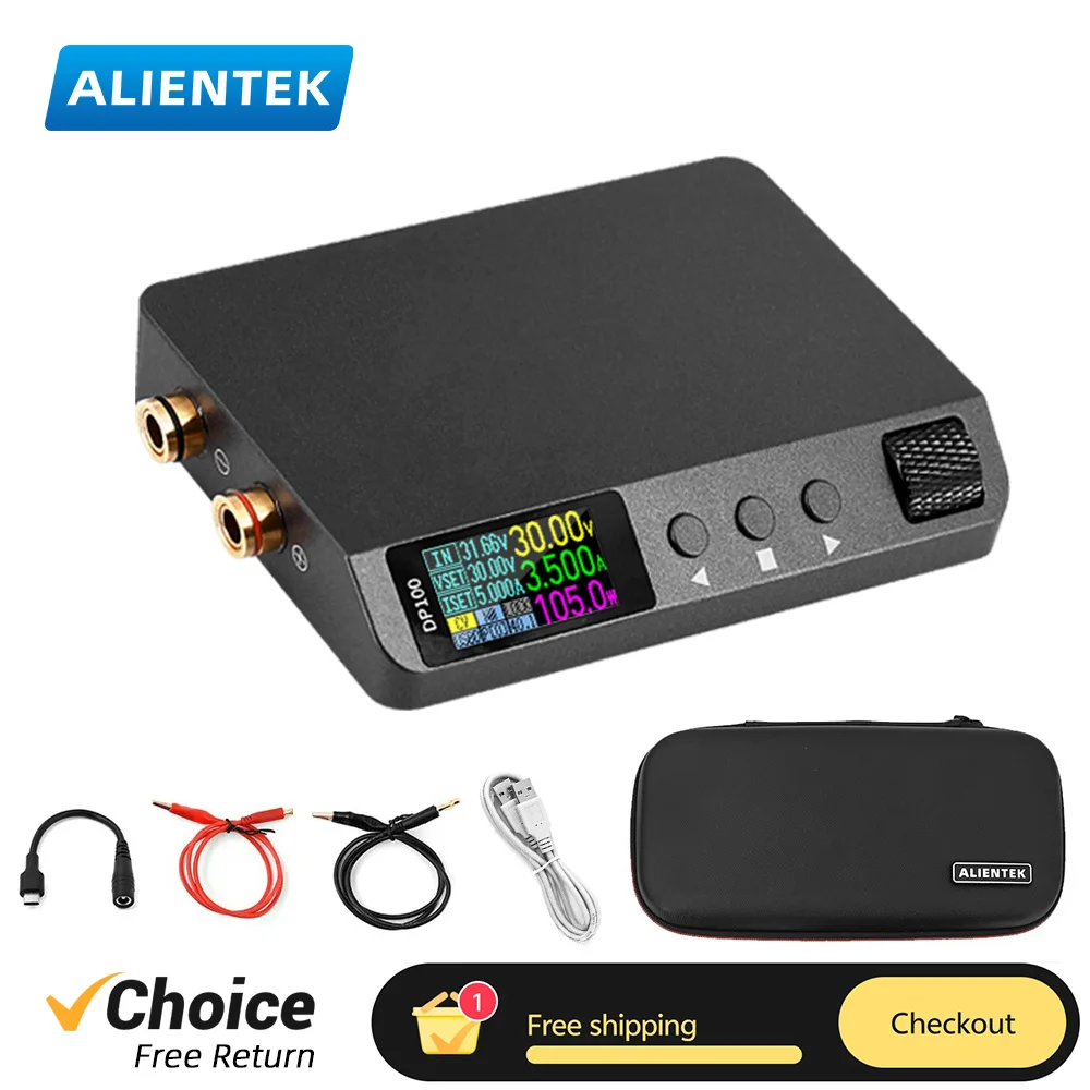 ALIENTEK DP100 Digital Power Supply High Performance Adjustable Laboratory DC Electronic Load Portable Voltage Regulator Switch