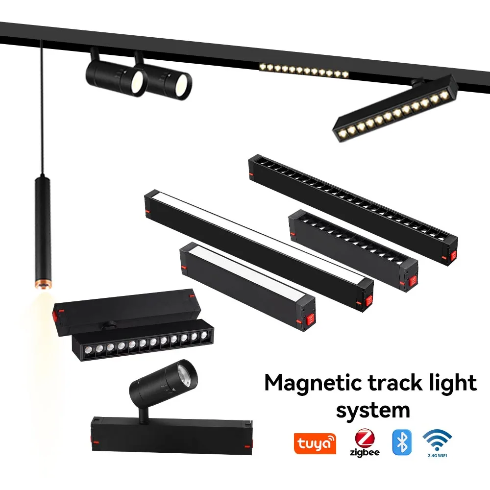 Factory Price Surface Recessed Track Light 9W 18W 27W DC90V-265V Linear LED Flood Spot Lighting Fixture Magnetic Track Light