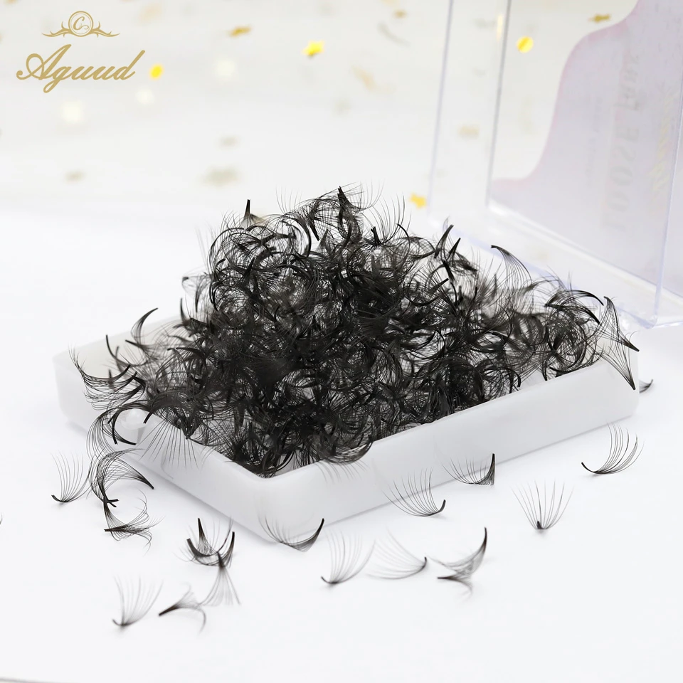 

AGUUD Eyelashes Loose Fans Sharp Stem Premade Loose Fans Lashes Thin Pointy Base Russian Volume Eyelash Extension Lash Trays