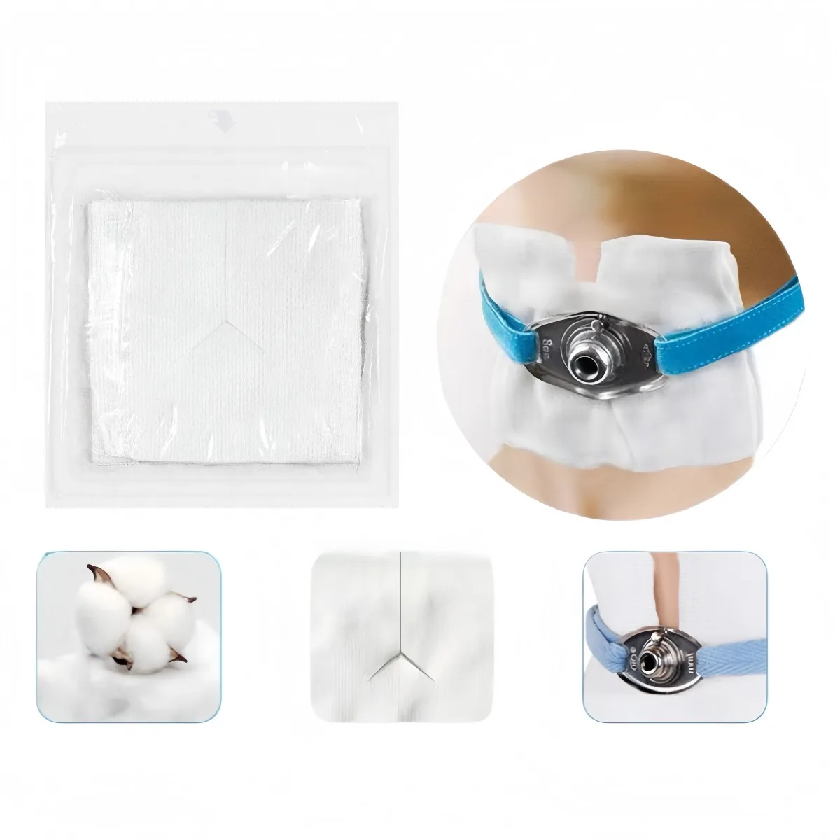 

10Packs Sterile Drain Sponges 8-Ply Gauze Pre-Cut T-Slit Absorbent Latex Free IV Tracheostomy Wound Care Medical