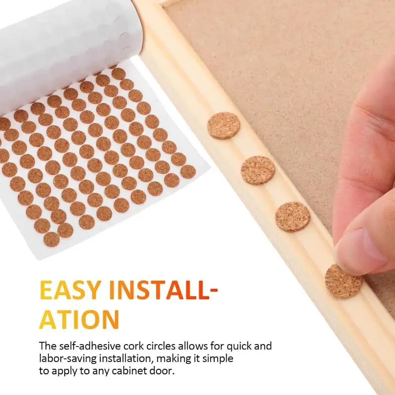 1000Pcs/Roll Anti Slip Cork Pads Adhesive Cork Rounds For Plant Pot Coasters Cabinet Bumpers Floor Protector
