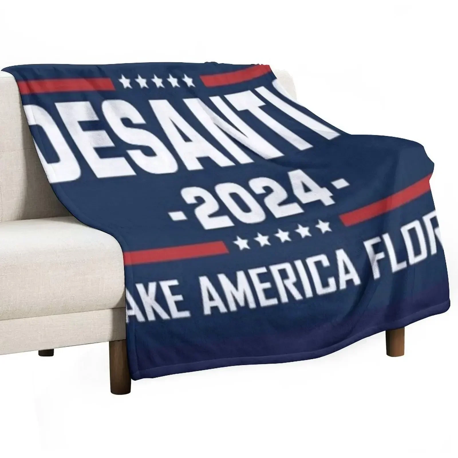 

Ron Desantis 2024 - Make America Florida Throw Blanket Loose Thins Soft Plaid Blankets