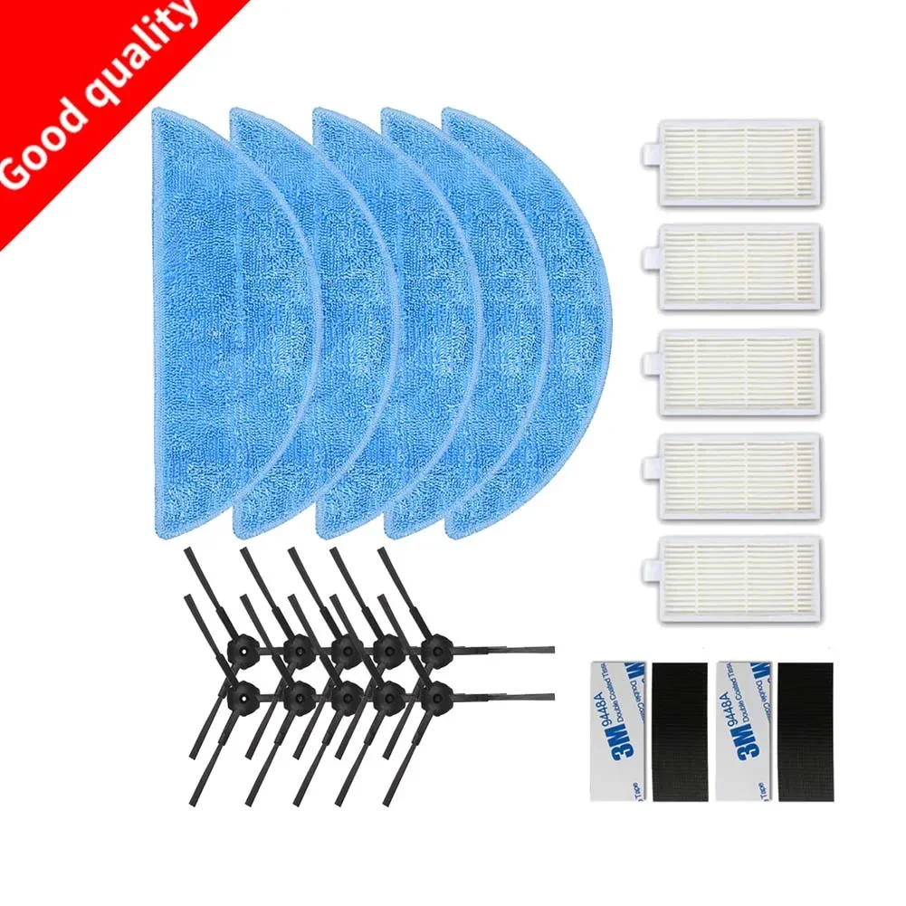 ل Ilife روبوت v5 V3 v5pro V50 V55 x5 الجانب فرشاة Hepa الأساسية الغبار تصفية ممسحة القماش