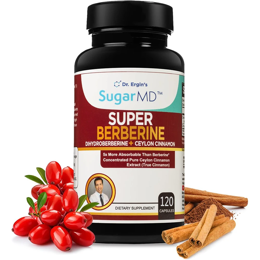 SugarMD 5X Super Berberine Supplement – 250mg GlucoVantage Dihydroberberine with 4000mg Ceylon Cinnamon for Weight Management