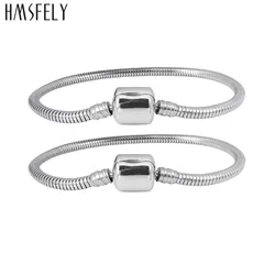 HMSFELY 316L Titanium Stainless Steel Snake Chains Bracelet For Women DIY Charm Bracelets Accessories Round Ball Buckle Bracelet