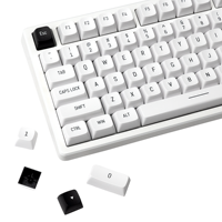 XVX Profile Keycaps Double Shot BOW 137 Keys Not Shine Through PBT Keycaps for Mechanical Keyboard White/Black Keycap Set