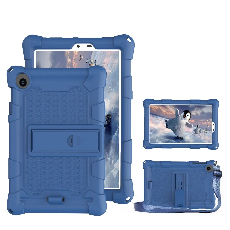 Shoulder Strap For TCL Tab 8 LE TCL Tab 8Wifi 9137W 9132X Tablet PC Soft Silicon Cover Case With Rear Kickstand