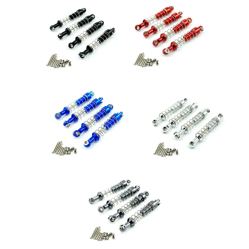 For MN D90 MN-90 MN99S WPL C14 C24 C34 RC Car 4Pcs Metal Shock Absorber Damper Upgrade Parts Accessories