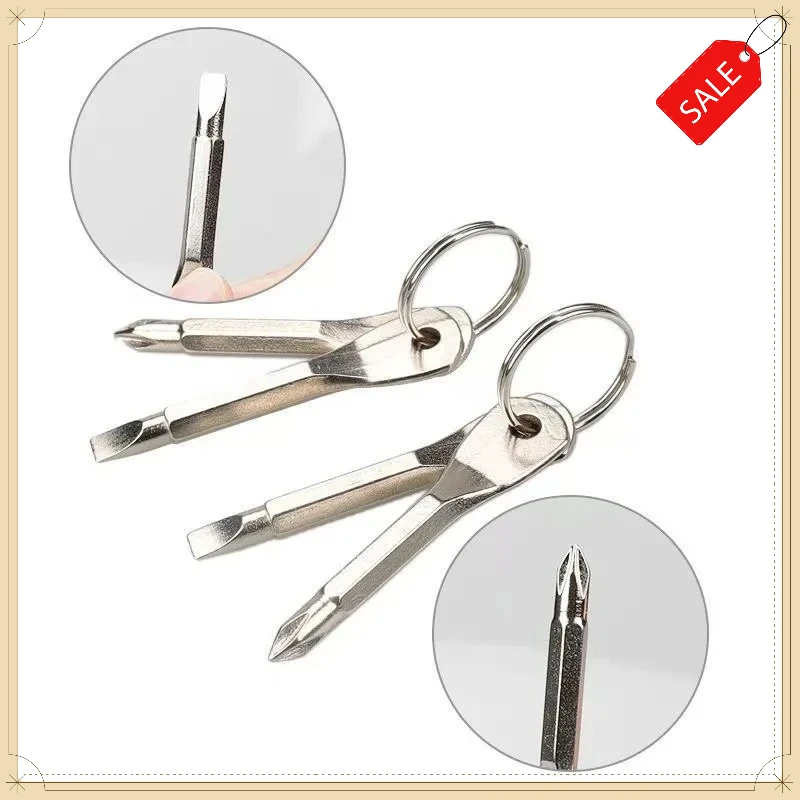 Keychain Screwdriver Set Portable Phillips Slotted Mini EDC Tool Key Ring Pocket Daily Repair Handy Gadget