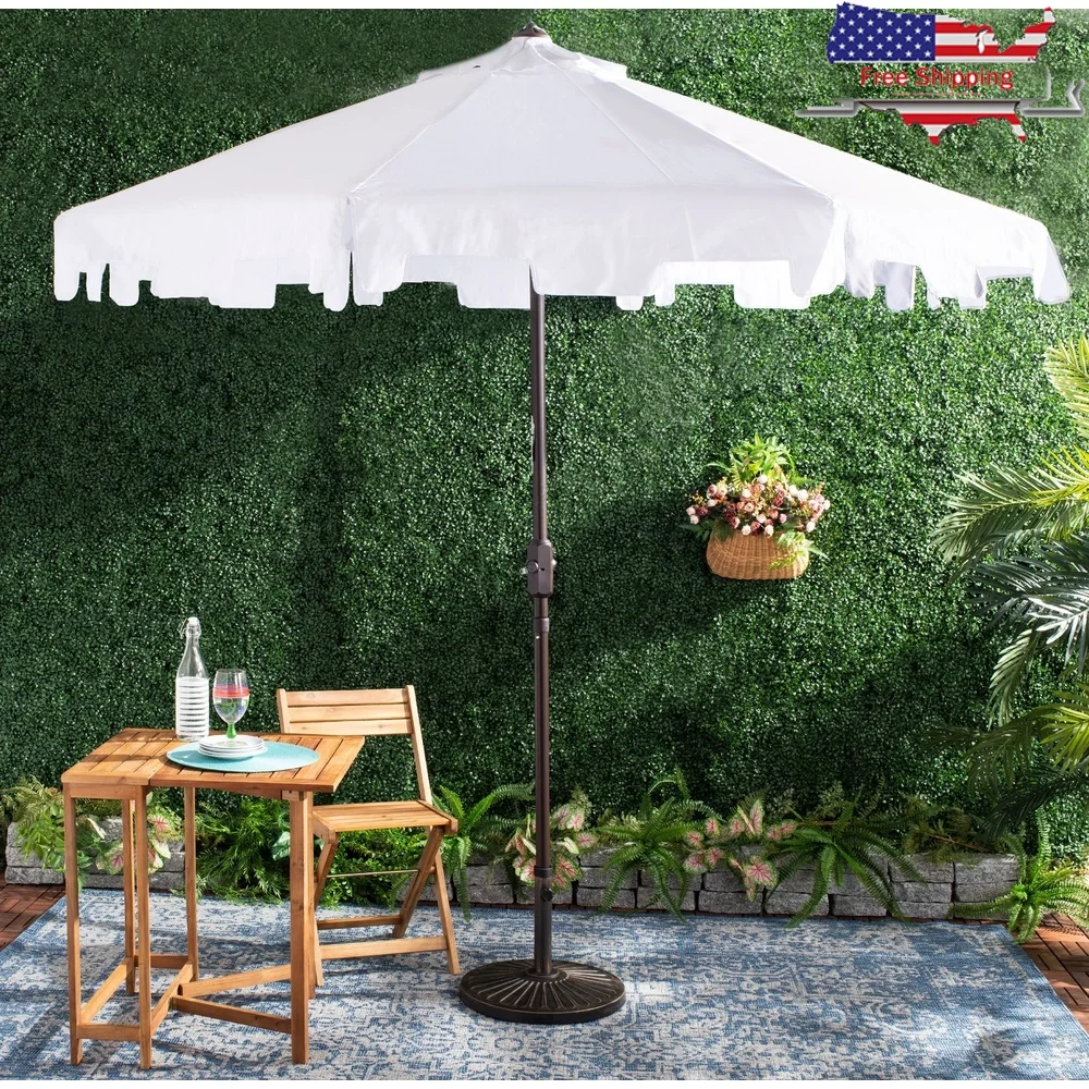 

9-Foot Outdoor Market Umbrella with Tilt Mechanism UV Resistant Polyester Canopy Patio Veranda Pool Deck